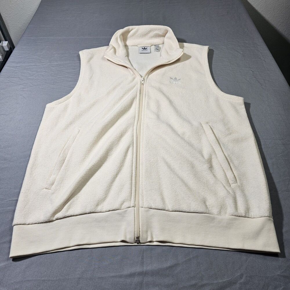 Adidas Originals Adicolor Classics Terry Towel Sports Vest Mens Large Cream...